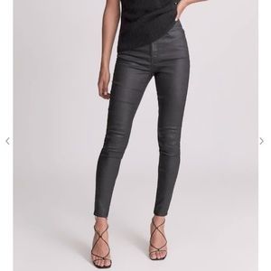 COATED MID RISE SKINNY JEANS BLACK